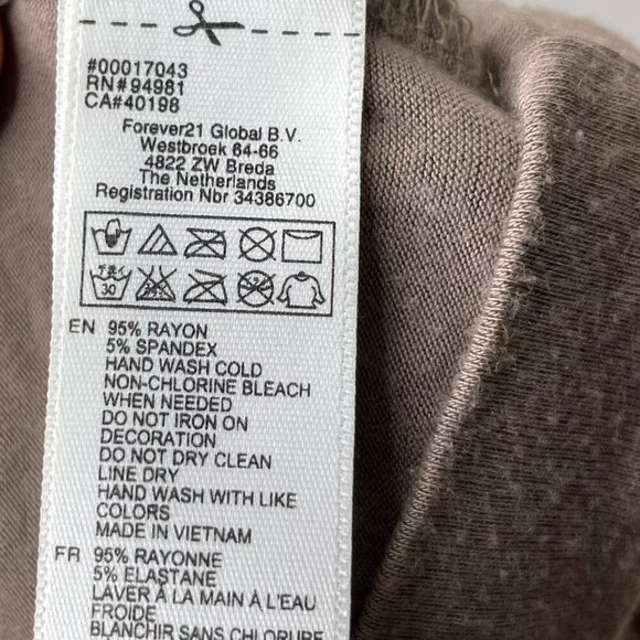 XXI Brown Accent Beaded Neckline Racerback Top Blouse Shirt Size Medium Date - Picture 7 of 8